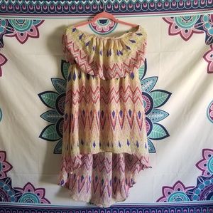 Strapless Geometric Dress